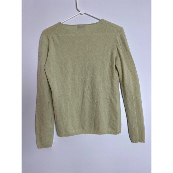 Sutton Studio 100% Cashmere Long Sleeve Round Neck Sweater Light Green Size Medi - Picture 5 of 6